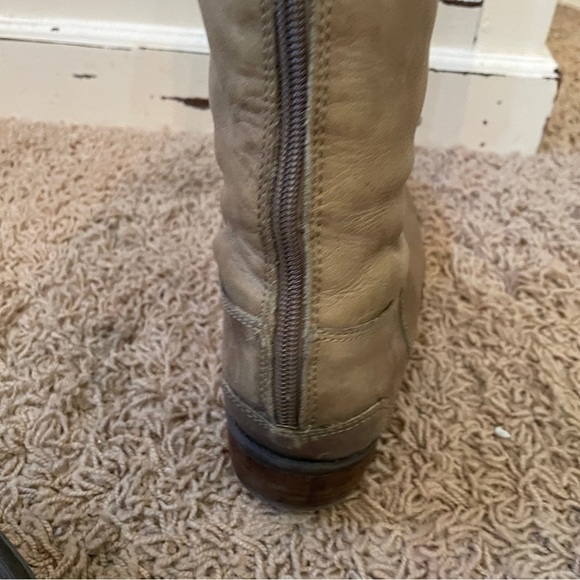 SAM Edelman Penny Tall Riding Boots Olive Taupe Leather Size 8.5 weathered - Picture 10 of 16